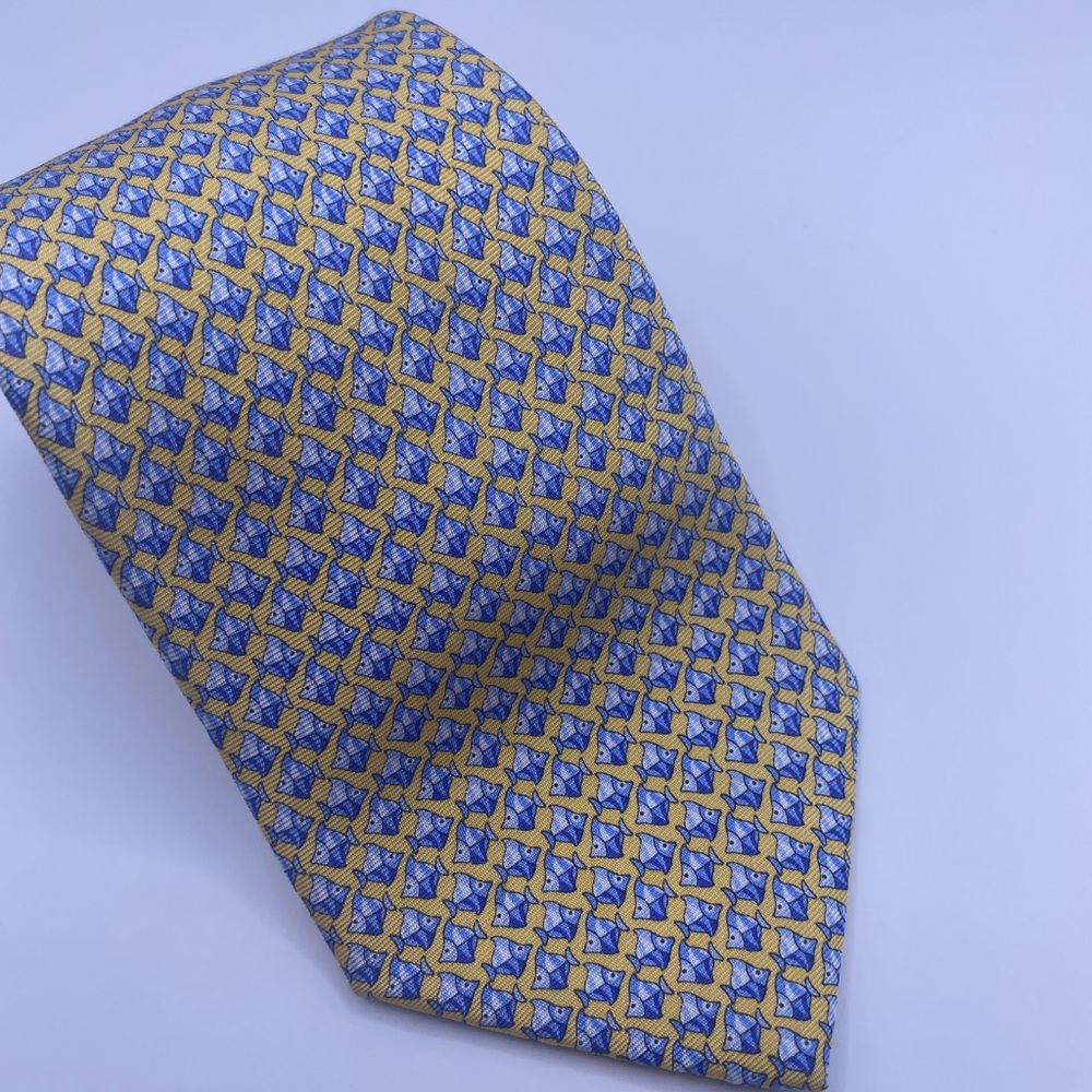 Jos. A. Bank Geometric Yellow and Blue Tie